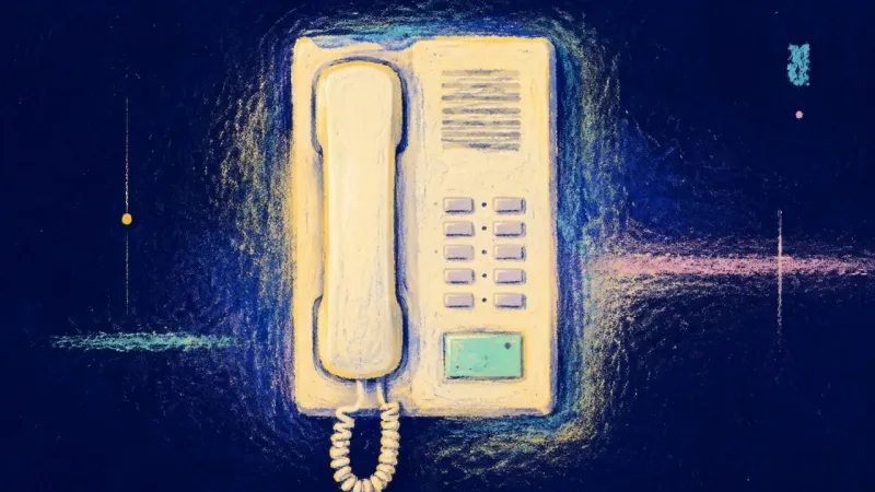 An abstract intercom restored to clean order, representing direct communication, steadier self-trust