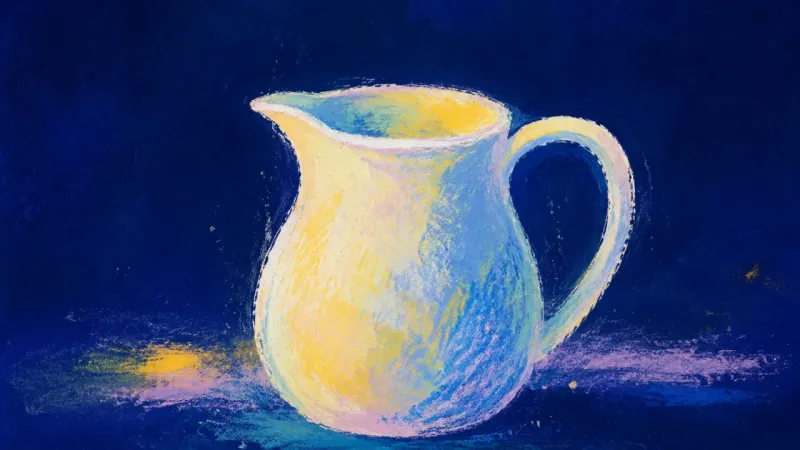 Open Pour A restored pitcher with an open, balanced outline, symbolizing honest sharing, self-trust, and easy