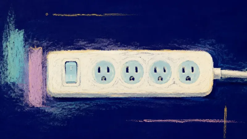 A straightened power strip freed from tangles, showing a clean decision based on real energy and a n