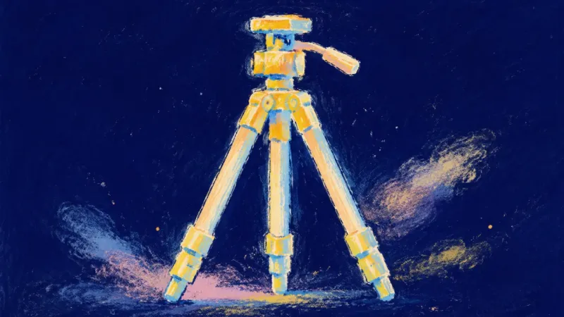 A balanced tripod restored to clean symmetry, representing grounded participation, steadier presence