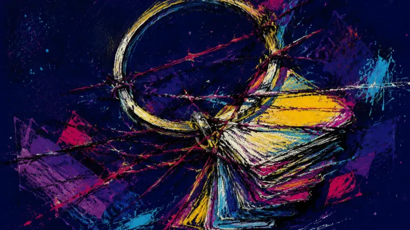 An abstract study deck locked into overload, illustrating perfectionistic overcontrol, mental press