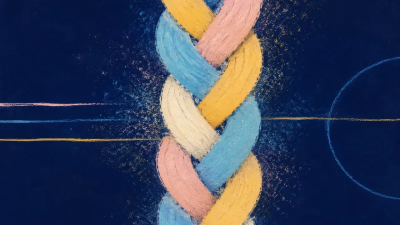 A restored braid in balanced order, representing the move from passive social noise to direct, r