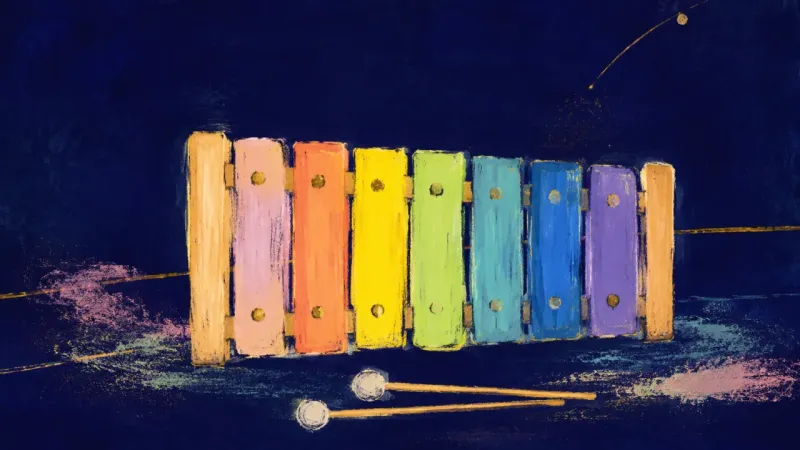 A xylophone restored to even spacing and calm order, representing reflection, self-trust, and more