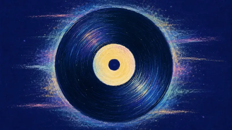 An abstract record regains a clean circular form, expressing self-trust and ease in sharing one real