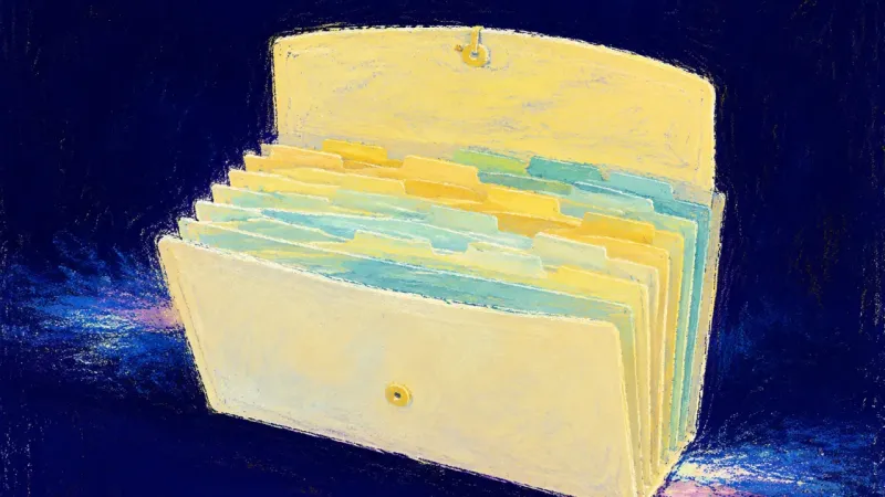An abstract image of decluttering overwhelm easing into calm, where simple sorting restores trust,