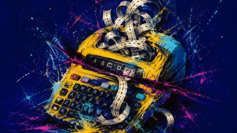 Jammed Boundary Line An abstract label maker jammed by looping strips and dense pressure, expressing boundary guilt, rum