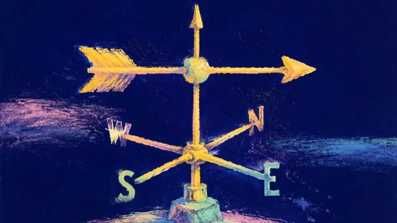True Bearing A restored weathervane in balanced order, representing steady career direction built through values,