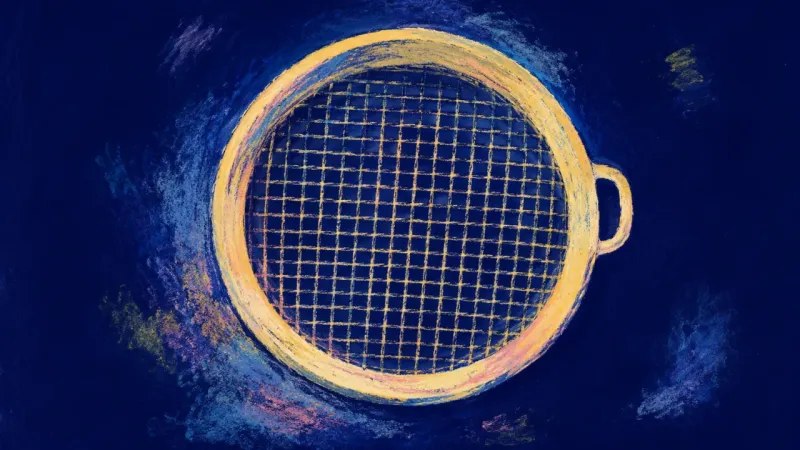 An abstract depiction of feedback anxiety resolving as inner sorting regains balance, proportion,
