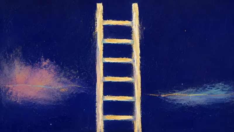 Steady Ascent A restored ladder with even rungs, representing a calmer relationship to grades, sleep, and self-tr