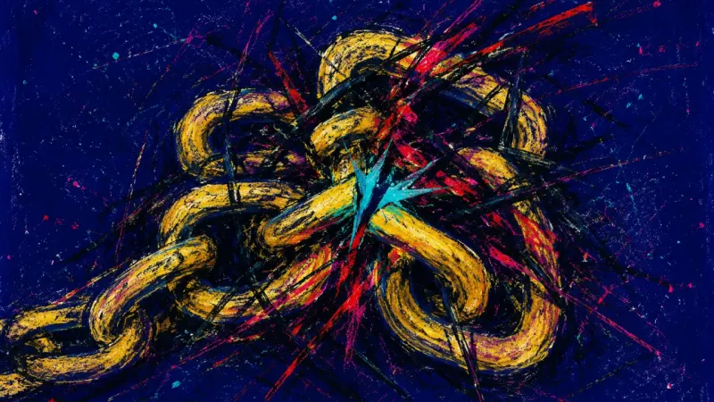An abstract representation of rejection sensitivity, with connection compressed into a tangled, airl