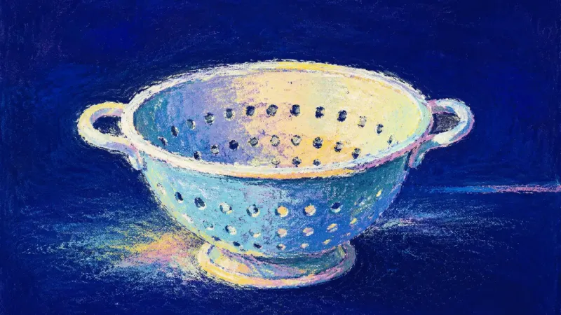 Ordered Openings A restored colander with clear, orderly openings, representing calm boundaries and selective engage