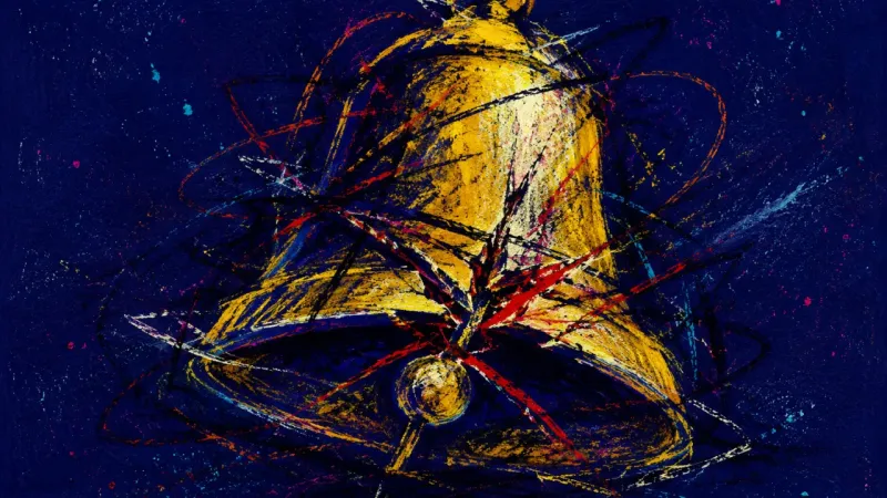 An abstract representation of post-date texting anxiety, where communication feels jammed by overthi
