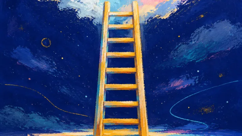 Reclaimed Rungs A restored ladder with even rungs, representing calm authority, fair process, and steadier self-trst