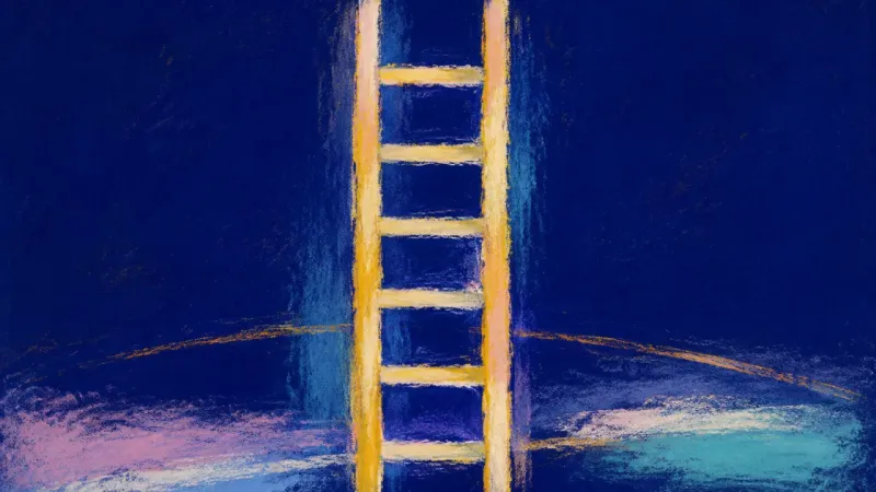 Open Ascent A restored ladder with even rungs and open structure, representing sustainable momentum, clearer pri