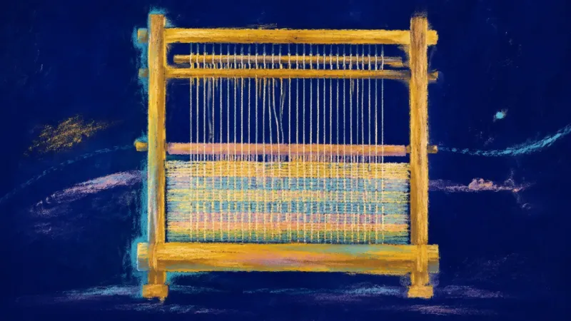Restored Pattern A restored loom with evenly aligned threads, showing a simple practice-and-feedback loop rebuilding