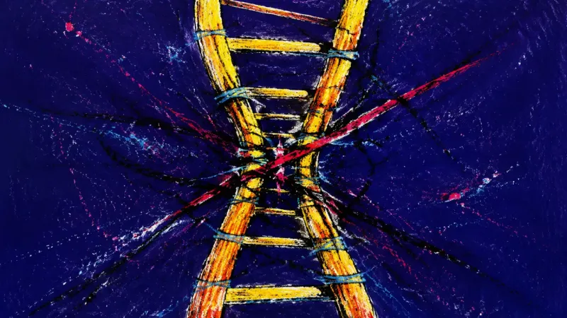 A warped ladder trapped in crossing lines, expressing comparison-driven self-worth collapse and froz
