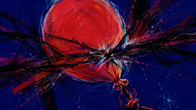 Held Too Tight A distorted balloon tangled in tightening lines, representing guilt-driven overcommitment and the pr