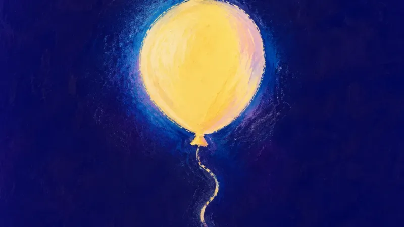 Gentle Release A restored balloon with a calm, even outline, representing honest boundaries and supportive involvem