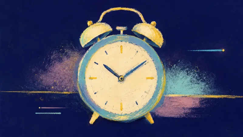 Restored Interval A restored alarm clock with balanced lines, representing planned responsiveness, protected sleep, an