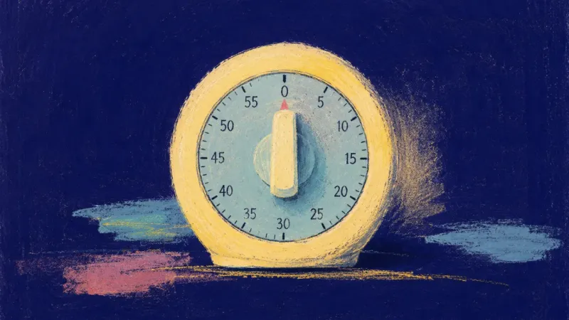 Chosen on Purpose A restored round timer with a steady setting, symbolizing a bounded decision, inner order, and renew