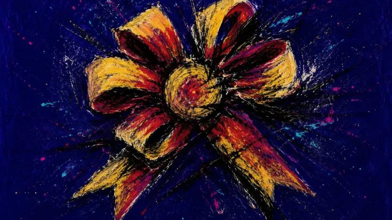 Crushed Approval An abstract rosette collapsing under pressure, representing imposter syndrome, shame, and the urge