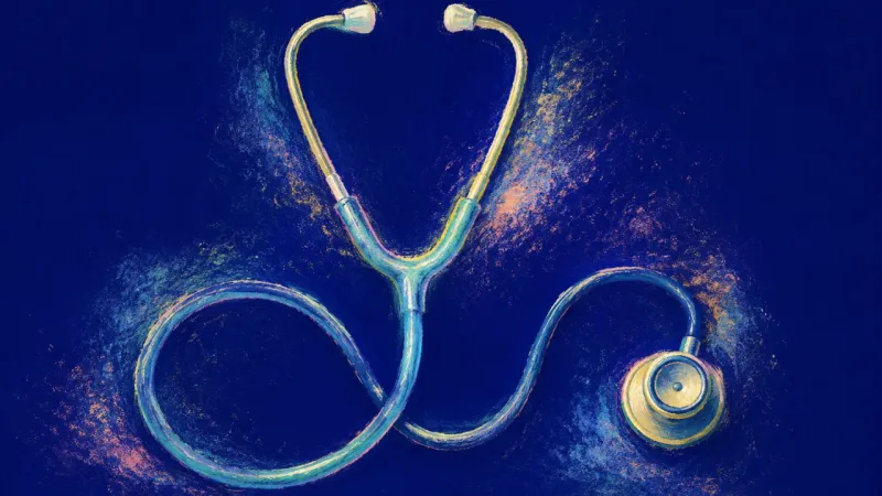 Steady Signal A stethoscope restored to an open balanced form, representing self-soothing, clearer boundaries, and
