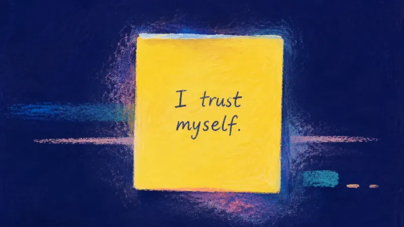 One Clear Line A flattened sticky note with one clear line, expressing calmer visibility, simple contribution, and