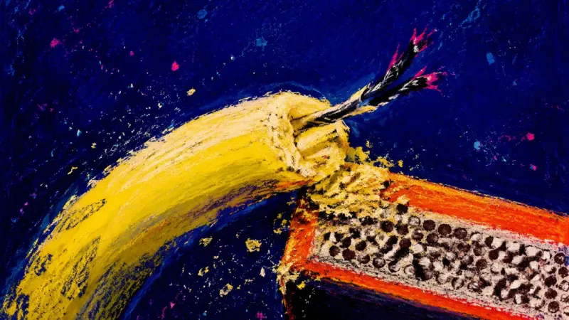 The Unlit Proof A birthday candle scraped against a matchbox until its tip frays, symbolizing the pain of a forgoten