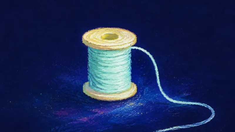 A restored spool shows texting anxiety easing into self-trust, where connection feels steady without