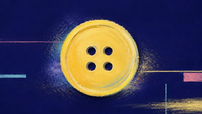 A restored button with open holes and clean edges, representing selective introductions, steady