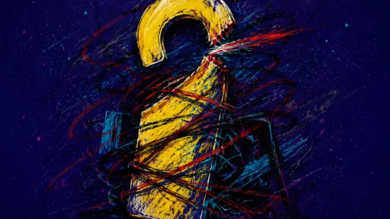 Torn Permission An abstract view of family boundary guilt, where a clear preference is warped into a tense, over-ne