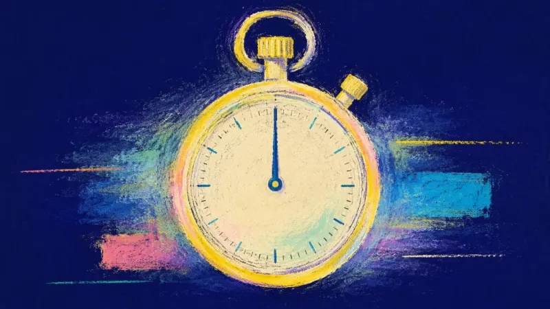 A restored stopwatch with a steady hand and clear divisions, representing calm, targeted study and a