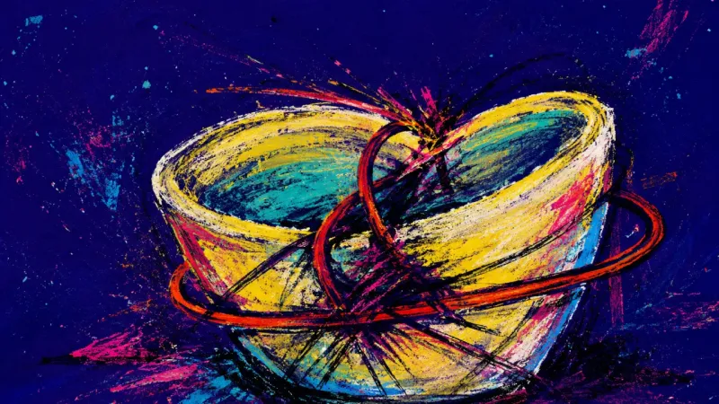 Collapsed Containment An abstract image of crisis spillover, where relentless vigilance scatters focus and leaves work, m