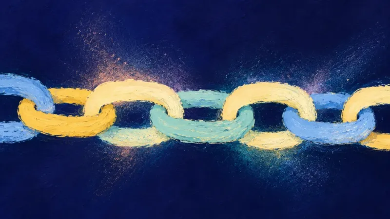An opened chain with even links, representing self-worth reclaimed from obsessive Story checking int