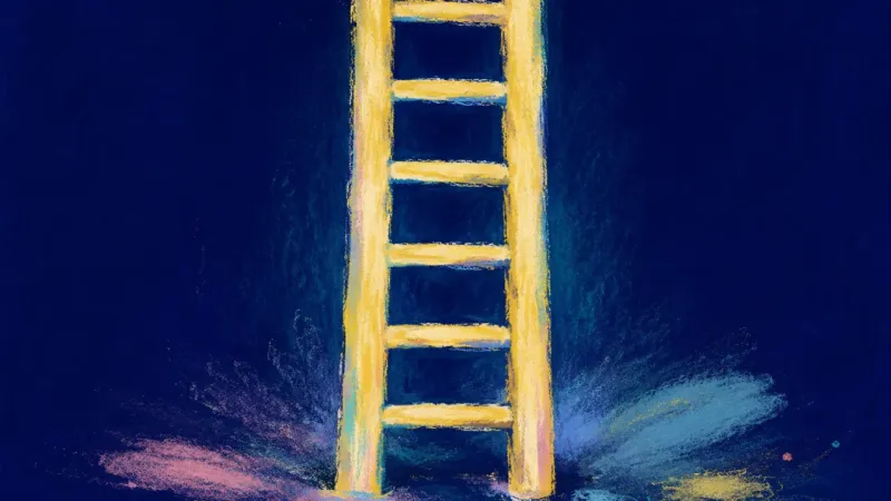 An abstract representation of sustainable quarterly planning, where structure regains balance, paced