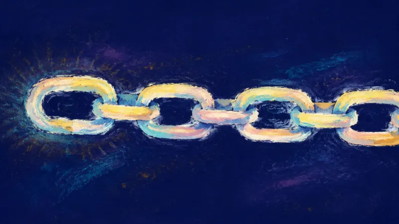 Links Released An unknotted chain with evenly reopened links, representing a calm boundary decision guided by se