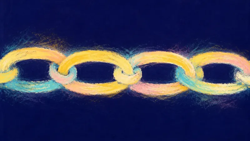 Links at Ease An abstract chain released into calm open links, representing clear reciprocity, mutual respect, and