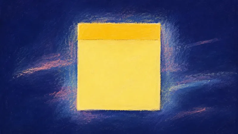 A single restored sticky note with a clear square outline, representing a simpler week built around