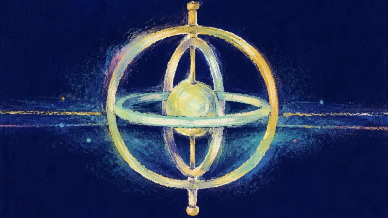 Steady Orbit A gyroscope settles into even alignment, expressing self-trust, accepted trade-offs, and commitment