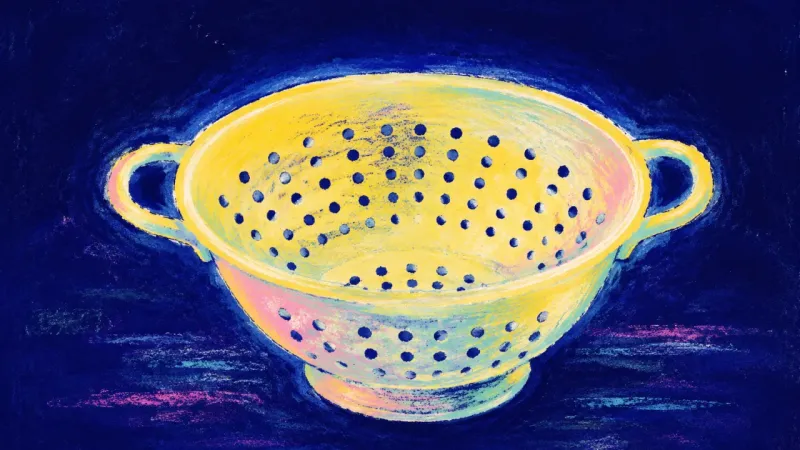 A restored colander with an even open shape, symbolizing clear limits, balanced workload, and stead