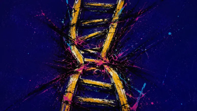 Bent Rungs An abstract representation of control-driven change paralysis, showing inner order crushed by overth