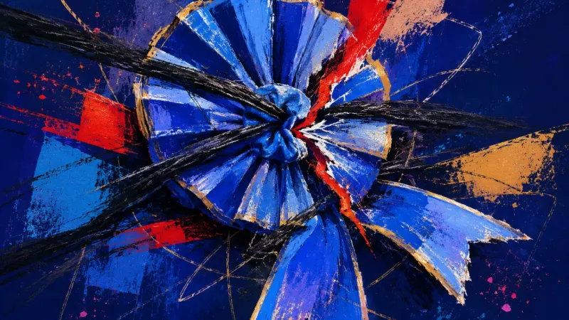 An award ribbon crushed into itself, representing self-worth collapsing under the fear that asking f