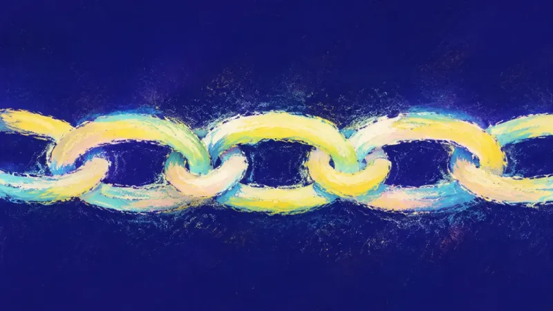 A released chain with evenly opened links, symbolizing direct communication, self-respect, and calm,