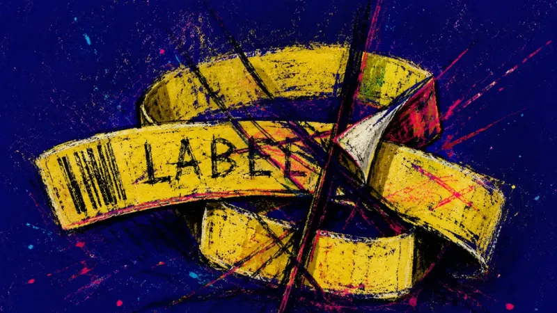 Claim in Knots An abstract image of workplace credit anxiety, where ownership feels tangled, compressed, and hard