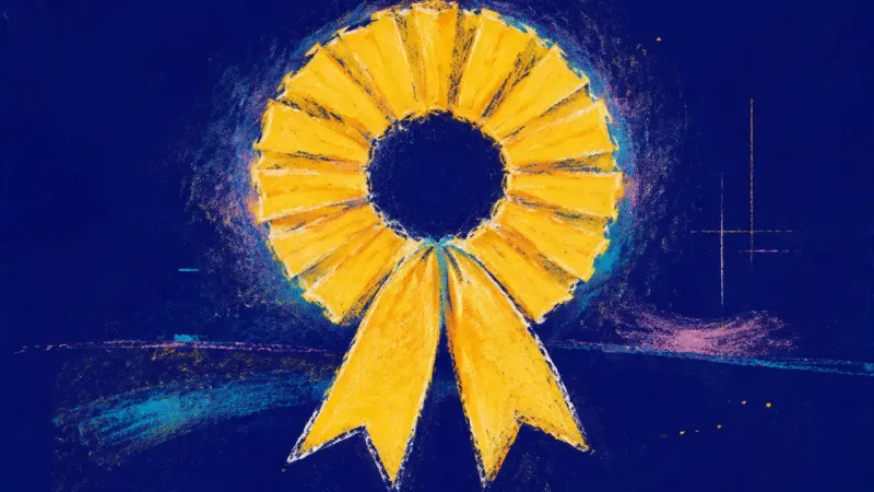 Unknotted Merit An abstract visual of creative recovery, where an award ribbon opens into clean order to show self-