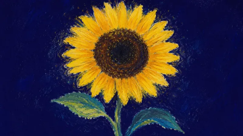 Steady Bloom A sunflower restored to an open balanced form, representing grounded self-trust, honest presence, և