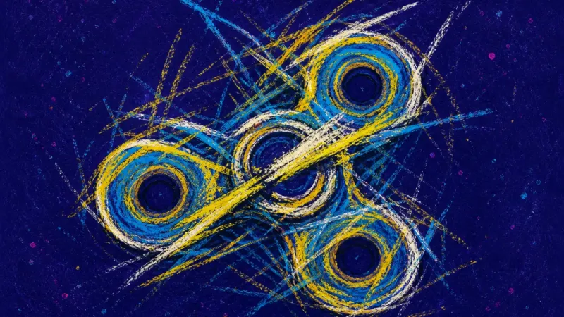 Seized Rotation A warped fidget spinner tangled in harsh lines, representing the payday loop of overload, compulsion