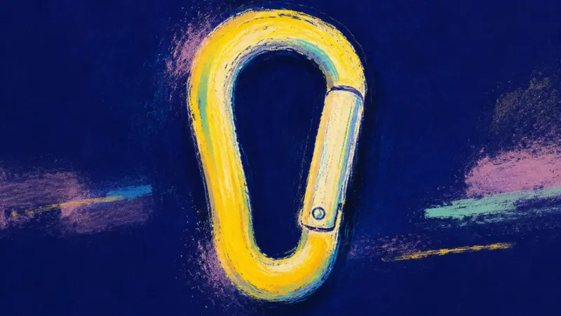 Gate Realigned A restored carabiner with a clean, settled gate, expressing calm self-respect and a clear dating b
