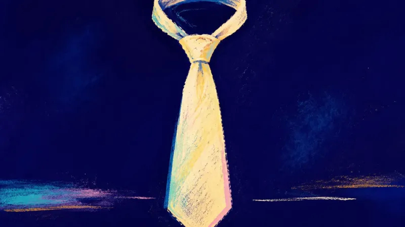 Unknotted Voice An abstract necktie restored to a balanced form, representing direct communication, self-respect, a