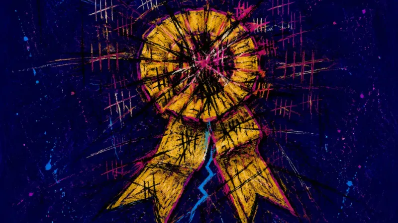Choked Approval An abstract image of validation dependence, showing self-worth caught in a tense loop of approval-